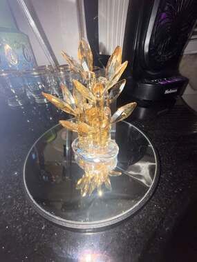 Swarovski Crystal Asian Symbols Golden Lucky Bamboo Figurine 5302564
